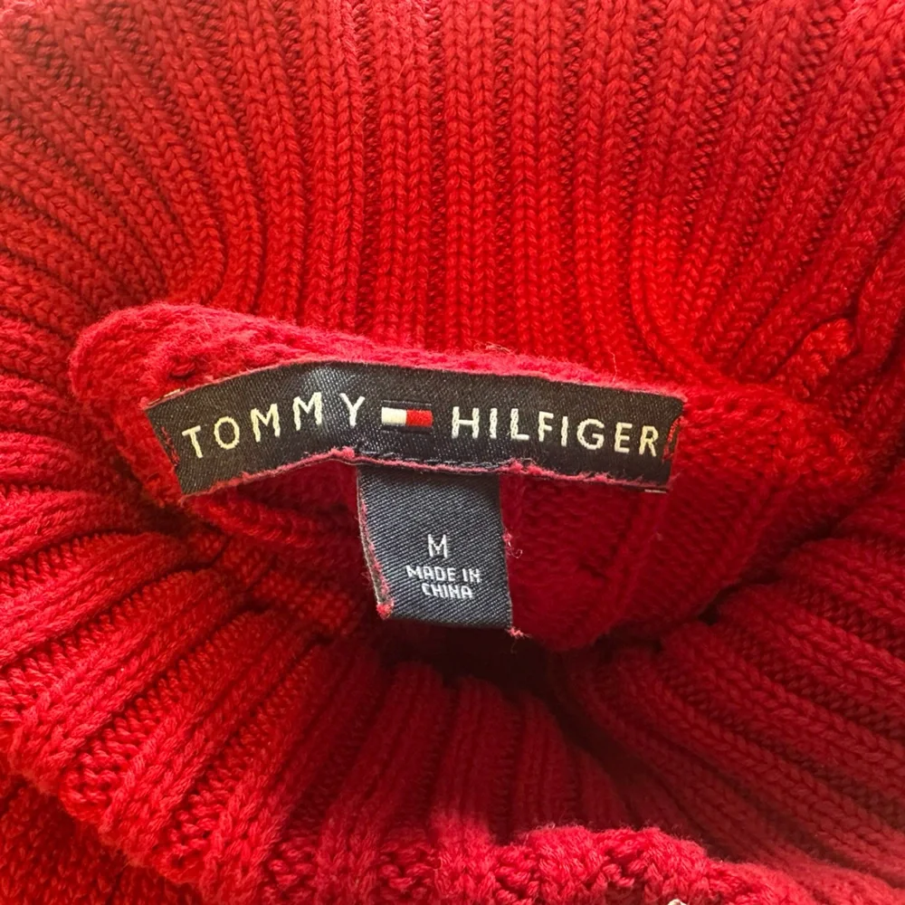 Tommy Hilfiger Red Cable Turtleneck Sweater - Picture 5 of 6